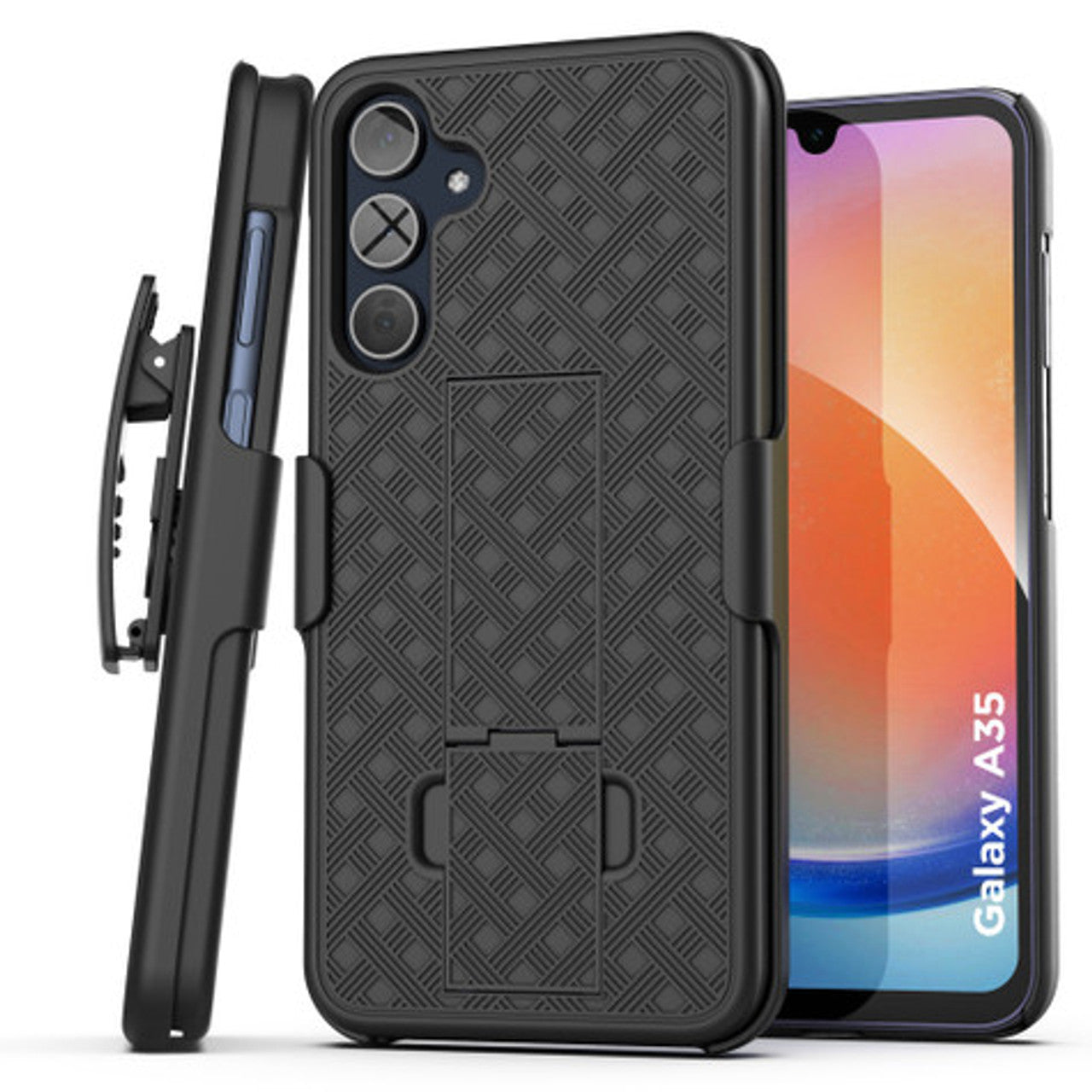 Encased Duraclip Case Samsung Galaxy A35 5G with Belt Clip Holster - Black