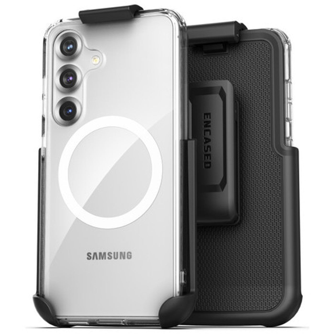 Encased Clear Back Case Samsung Galaxy S25 with Belt Clip Holster - Clear