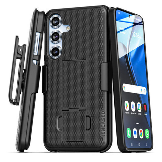 Encased Duraclip Case Samsung Galaxy S24/S25 with Belt Clip Holster - Black