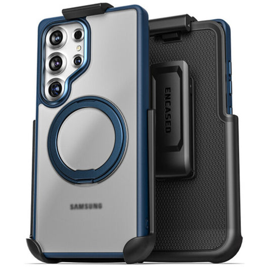 Encased Kickstand Case Samsung Galaxy S25 Ultra with Belt Clip Holster - Blue