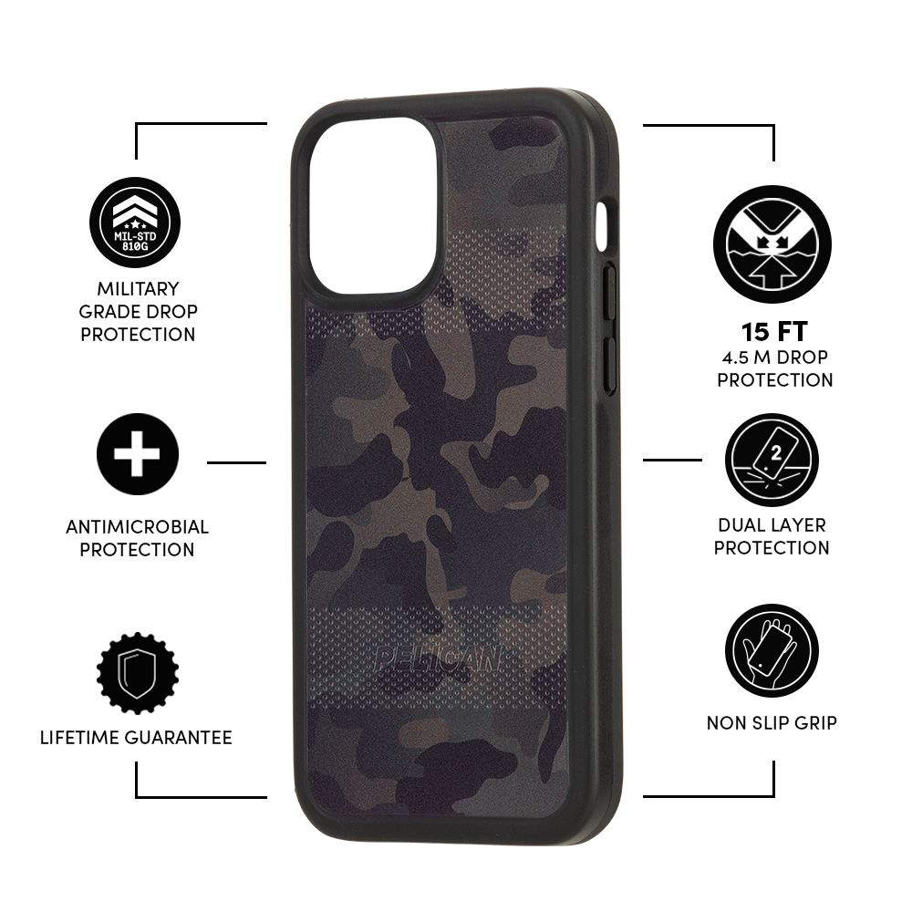 Pelican Protector Case iPhone 12 Mini - Camo Green