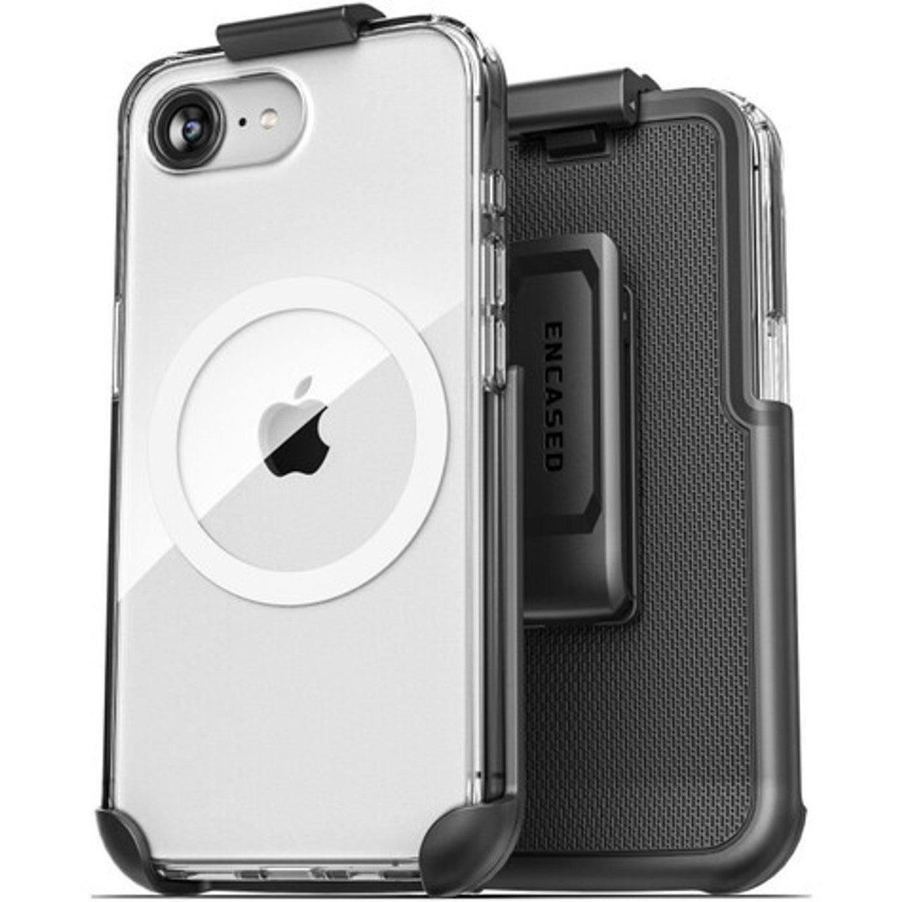 Encased Clear Back with Belt Clip Holster Case iPhone 16e - Clear
