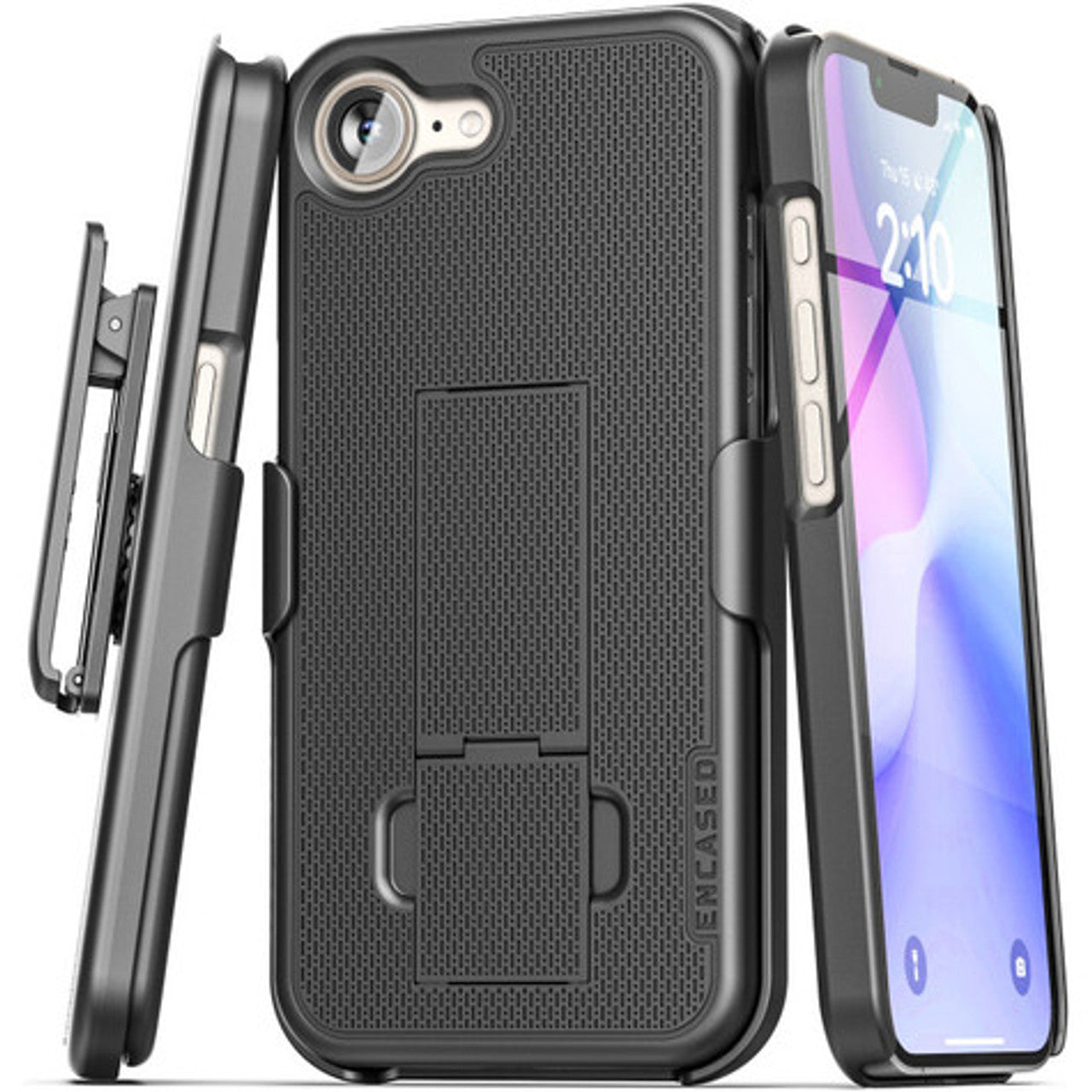 Encased Duraclip Case with Belt Clip Holster iPhone 16e - Black