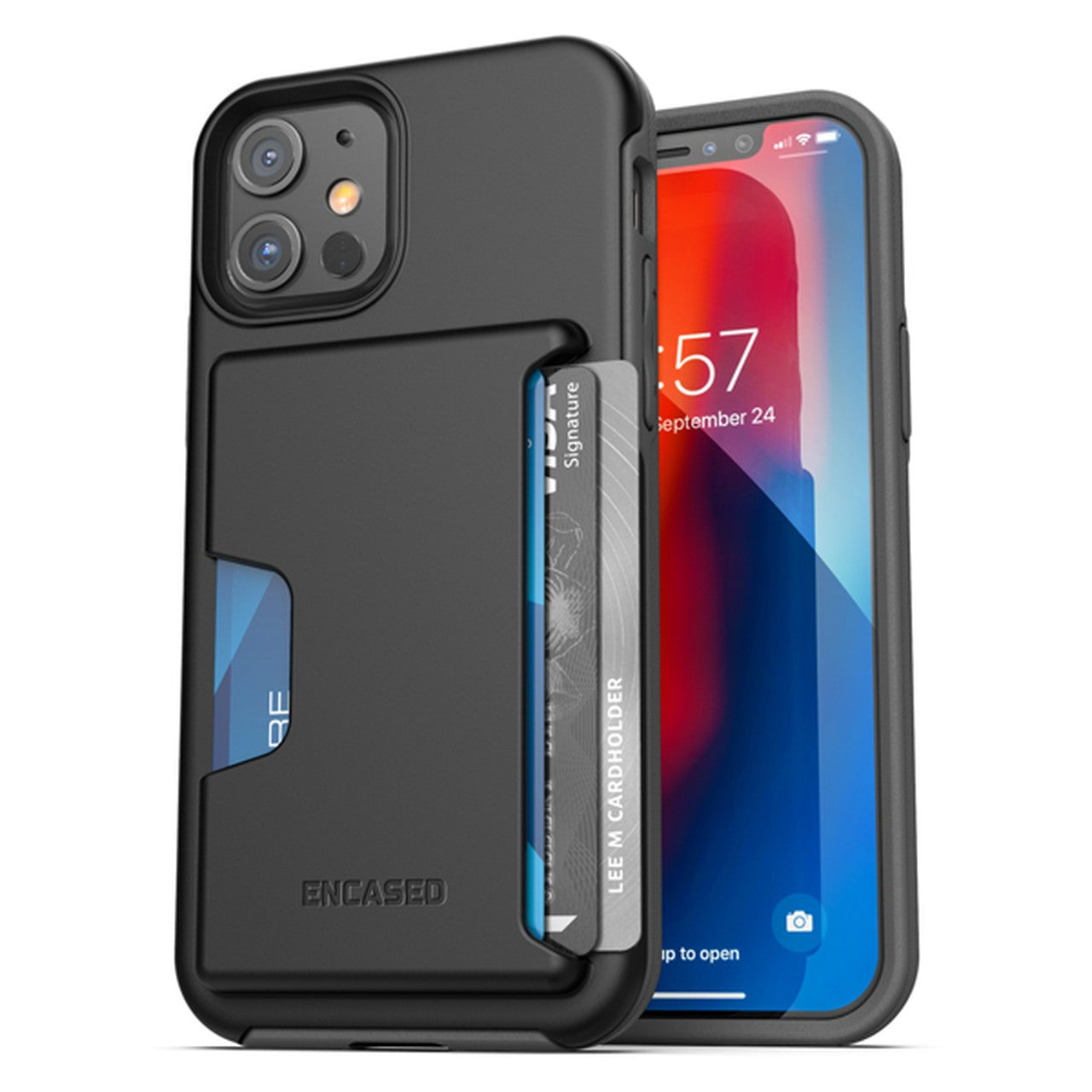 Encased Phantom Wallet Case iPhone 12/12 Pro - Black