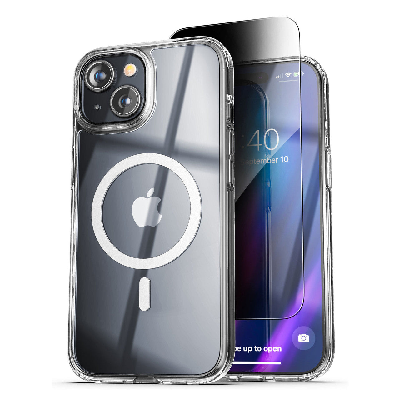 Encased Magsafe Clear Case iPhone 15 Plus with Privacy Screen Protector - Clear