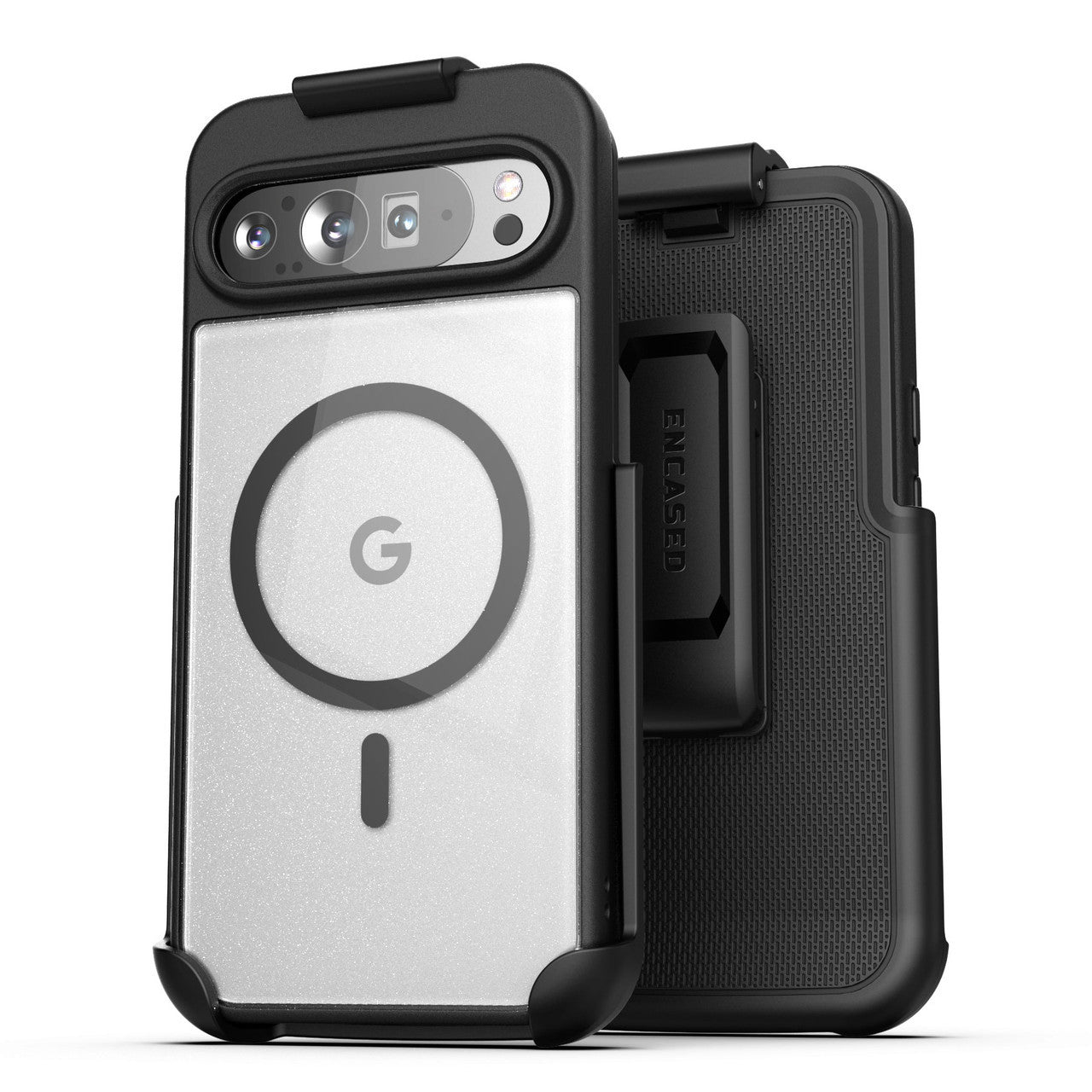 Encased Clear MagSafe Case Google Pixel 9 Pro XL with Belt Clip Holster - Clear