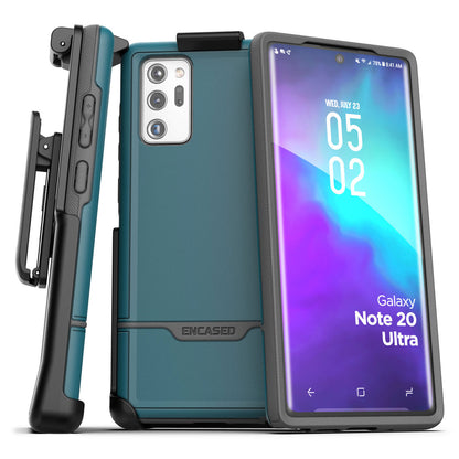 Encased Rebel Case Samsung Galaxy Note20 Ultra 5G with Belt Clip Holster - Blue