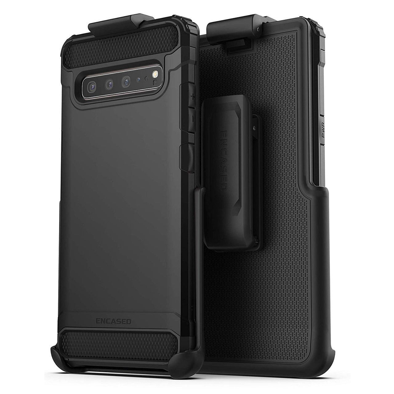 Encased Scorpio Case Samsung Galaxy S10 5G with Belt Clip Holster - Black