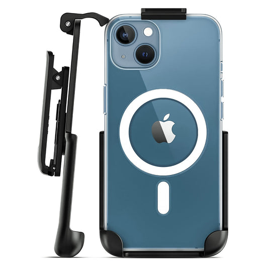 Encased Clear Back MagSafe Case iPhone 14 Plus with Belt Clip Holster - Clear