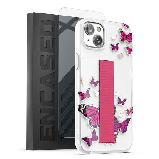 Encased Loop Case with Screen Protector iPhone 14 - Golden Pink Butterfly