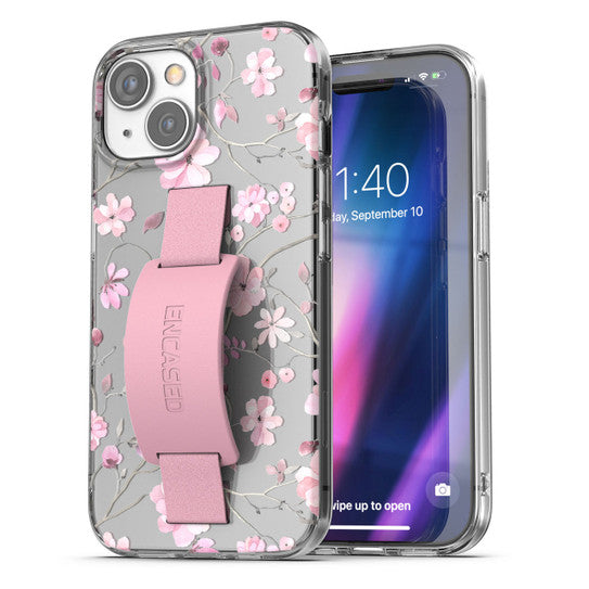 Encased Hand Loop Case iPhone 15 Plus - Pink Butterfly Flowers