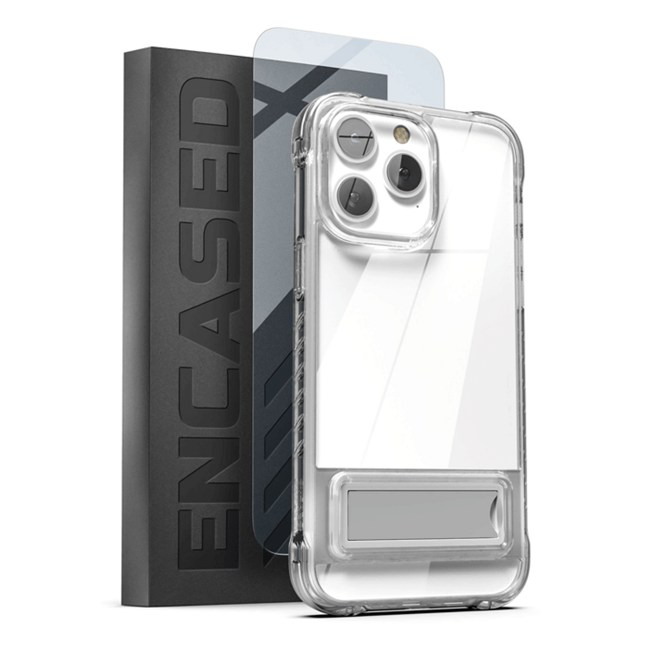 Encased Rugged Clear Back Case with Screen Protector iPhone 14 Pro - Clear