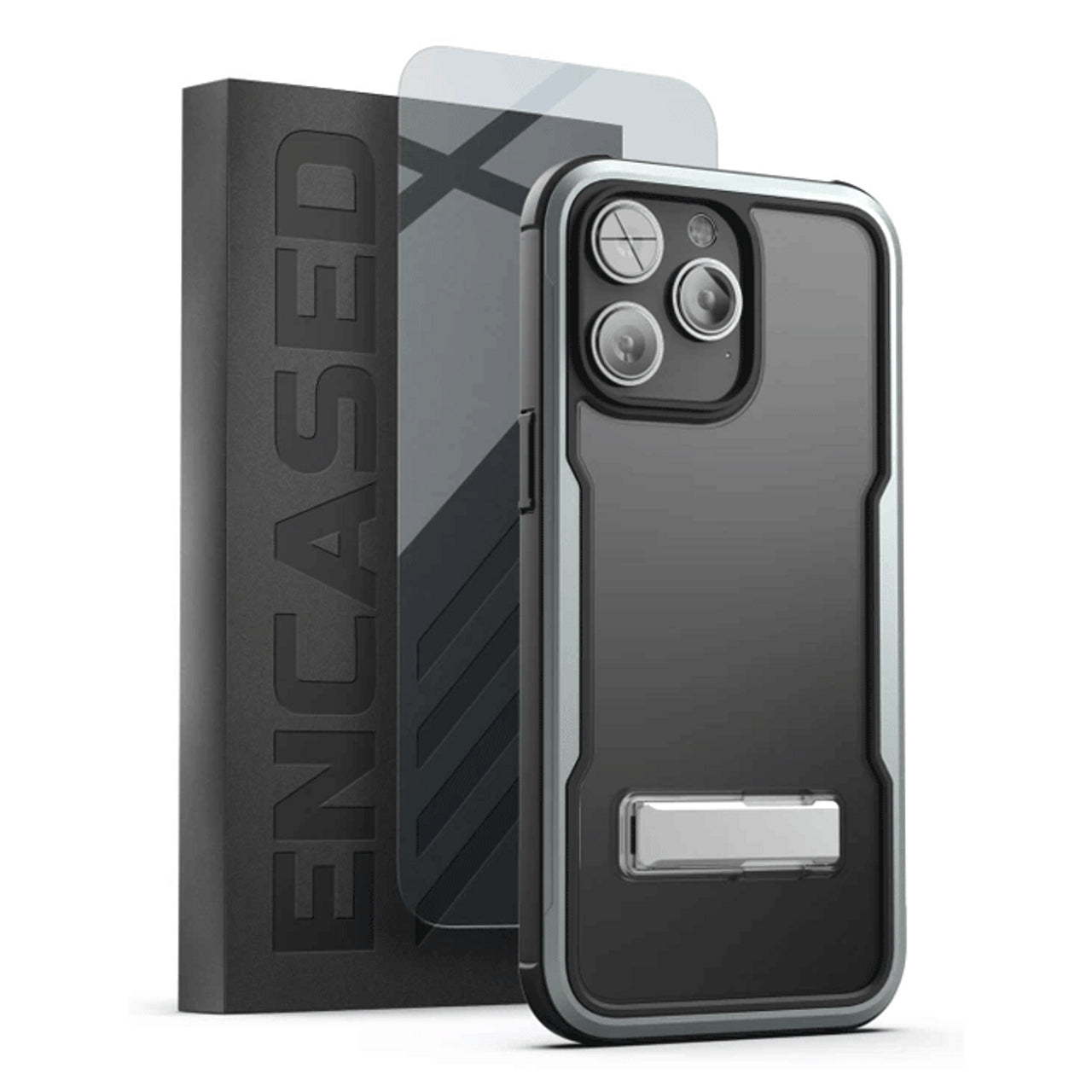 Encased Exos Armor Case with Screen Protector iPhone 14 Pro - Gunmetal