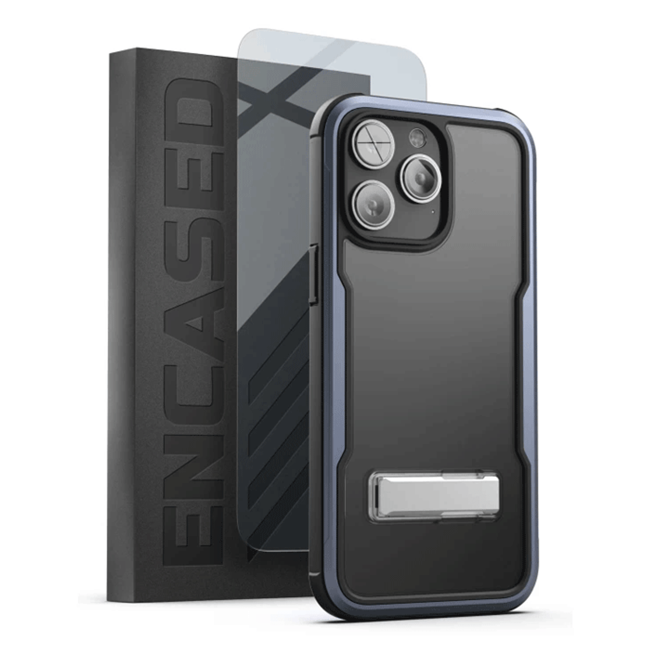 Encased Exos Armor Case with Screen Protector iPhone 14 Pro Max - Blue