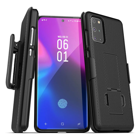 Encased Combo Case Samsung Galaxy S20+ Plus with Belt Clip Holster - Black