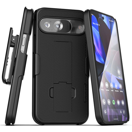 Encased Duraclip Case Google Pixel 9/9 Pro with Belt Clip Holster - Black
