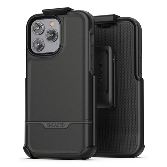 Encased Rebel with Belt Clip Holster iPhone 14 Pro - Black