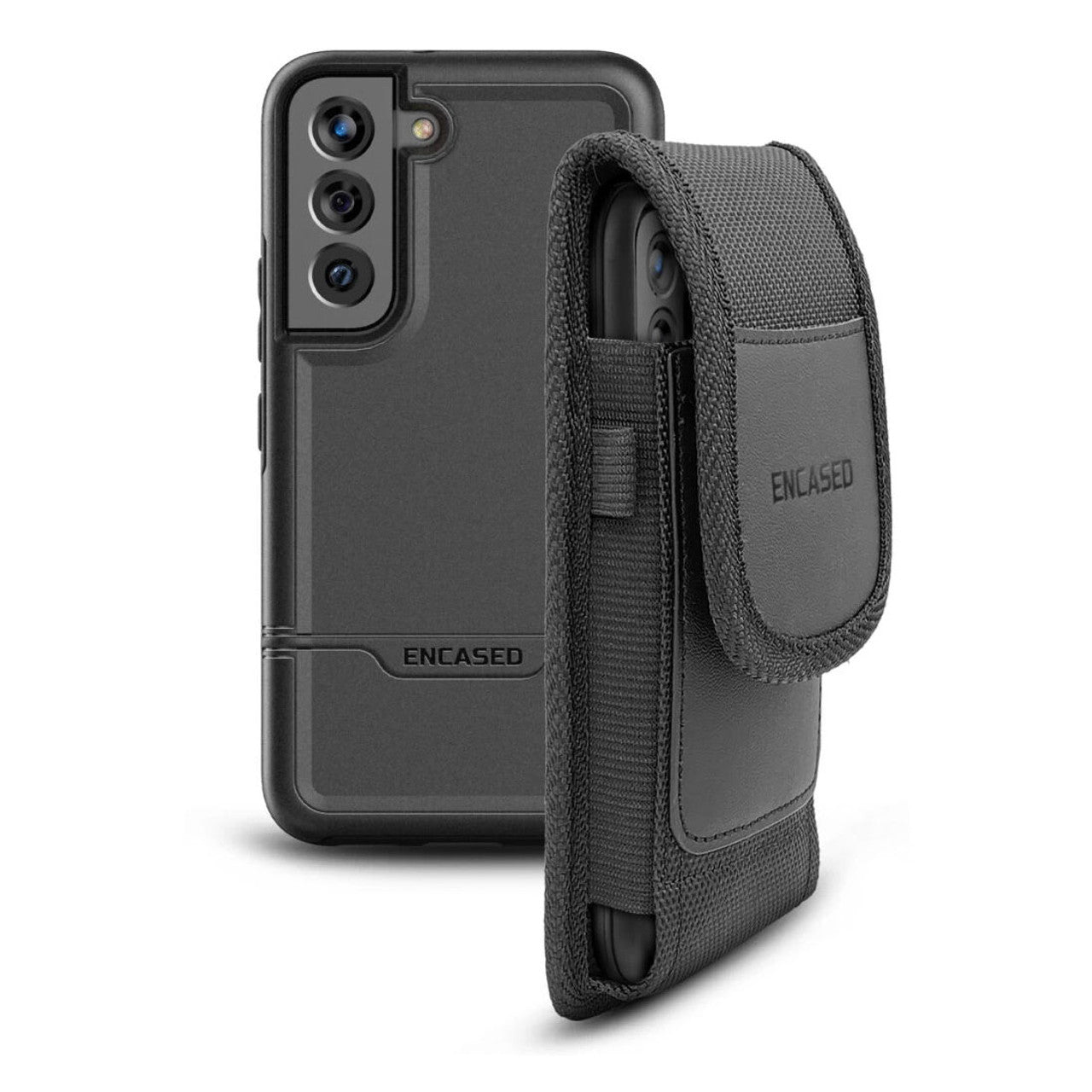 Encased Rebel Case Samsung Galaxy S22 with Pouch - Black