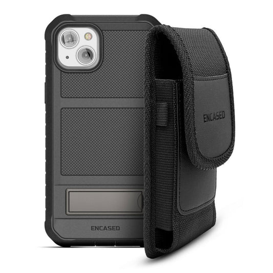 Encased Falcon Shield Case iPhone 14 Plus with Pouch - Black