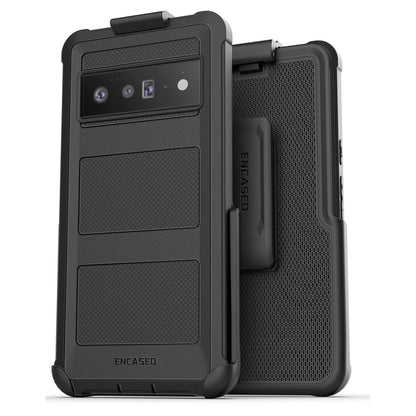 Encased Falcon Shield Case Google Pixel 6 with Belt Clip Holster - Black