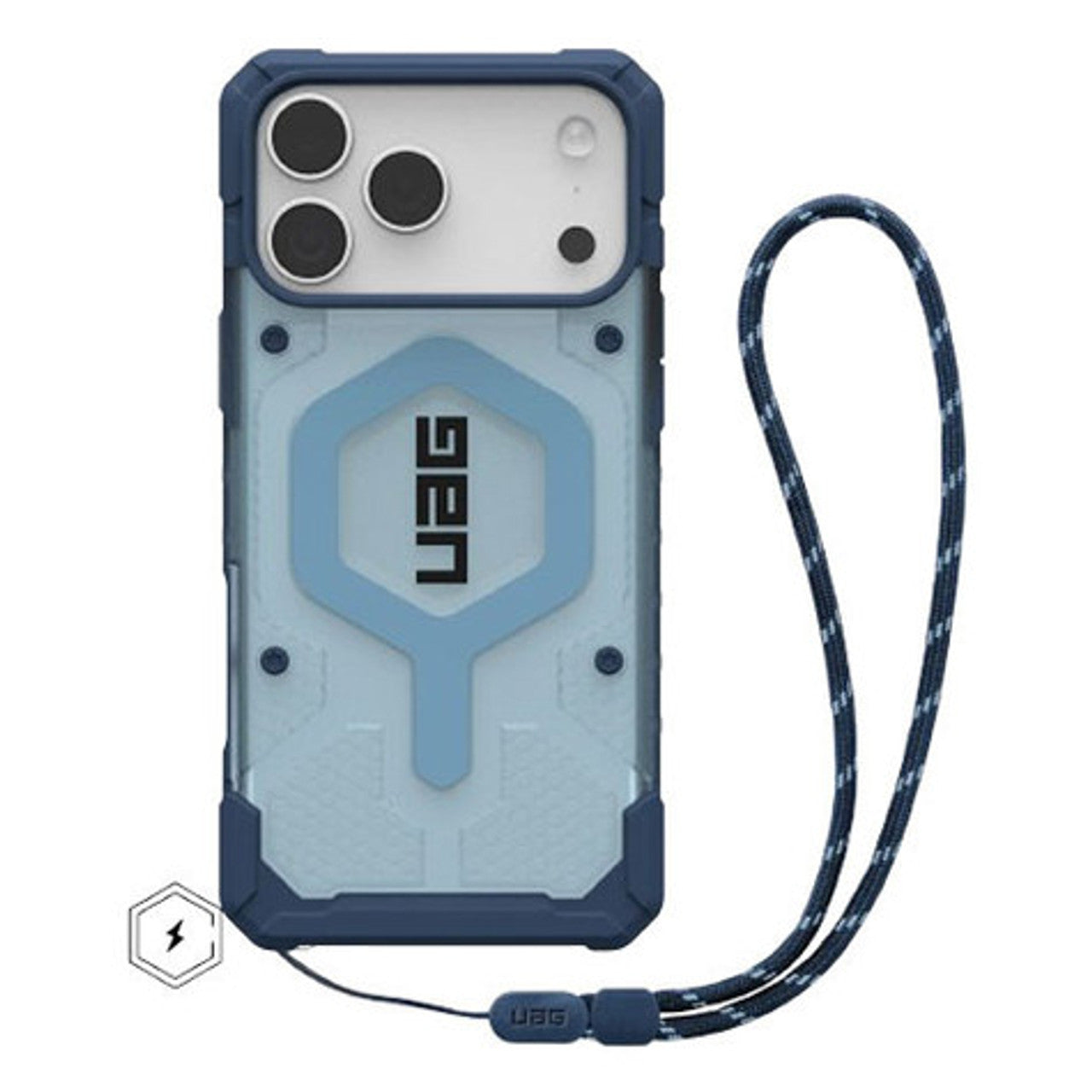 UAG Pathfinder Clear MagSafe Case iPhone 17 Pro Max + Lanyard - Blues