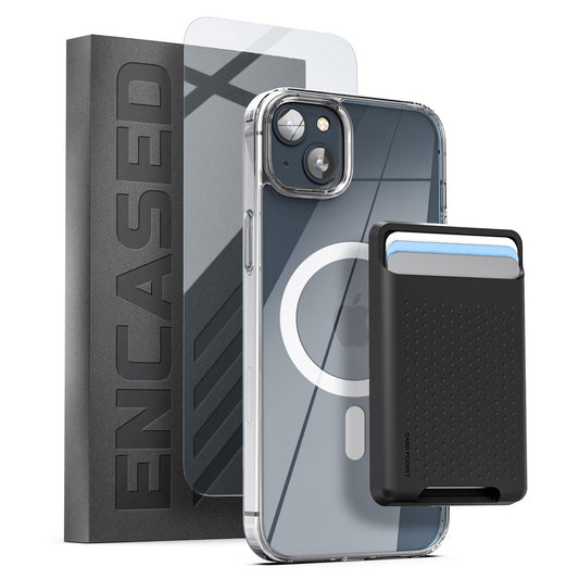 Encased Clear Back MagSafe Case with TPU Wallet iPhone 14 - Clear