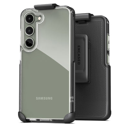 Encased Clear Back Case Samsung Galaxy S23 with Belt Clip Holster - Clear