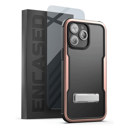 Encased Exos Armor Case with Screen Protector iPhone 14 Pro Max- Rose Gold