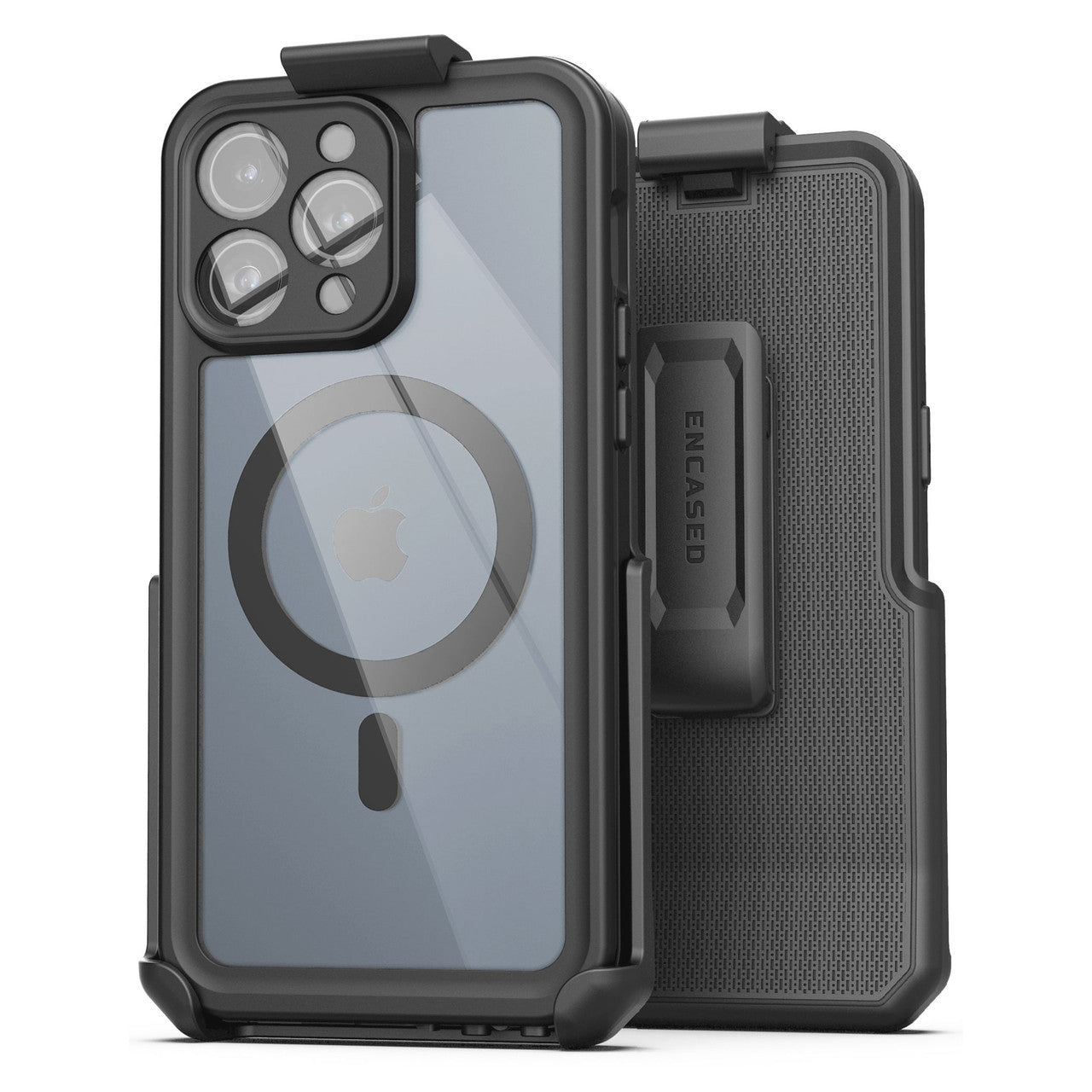 Encased Waterproof Case iPhone 15 Pro with Belt Clip Holster - Clear