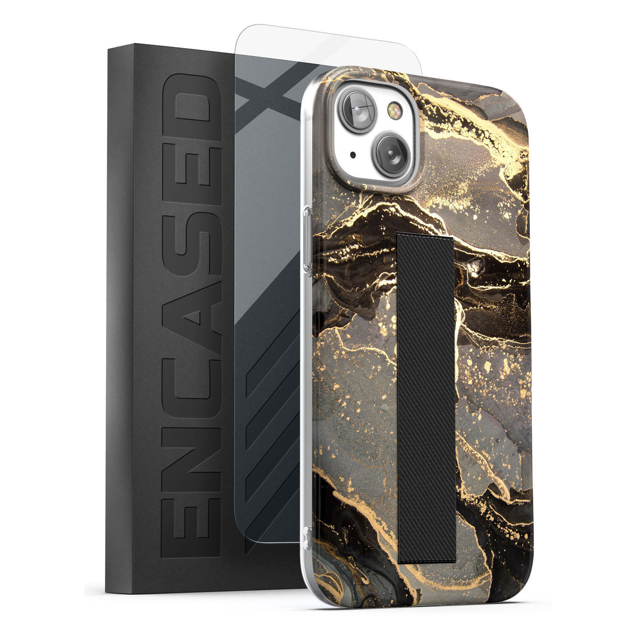 Encased Loop Case with Screen Protector iPhone 14 - Black Marble