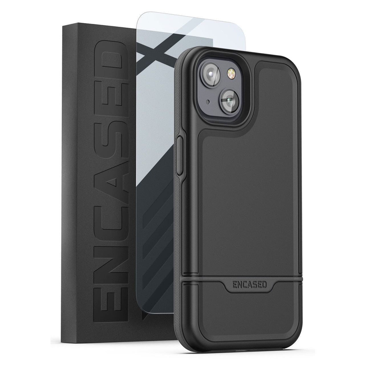 Encased Rebel Case with Screen Protector iPhone 14 - Black