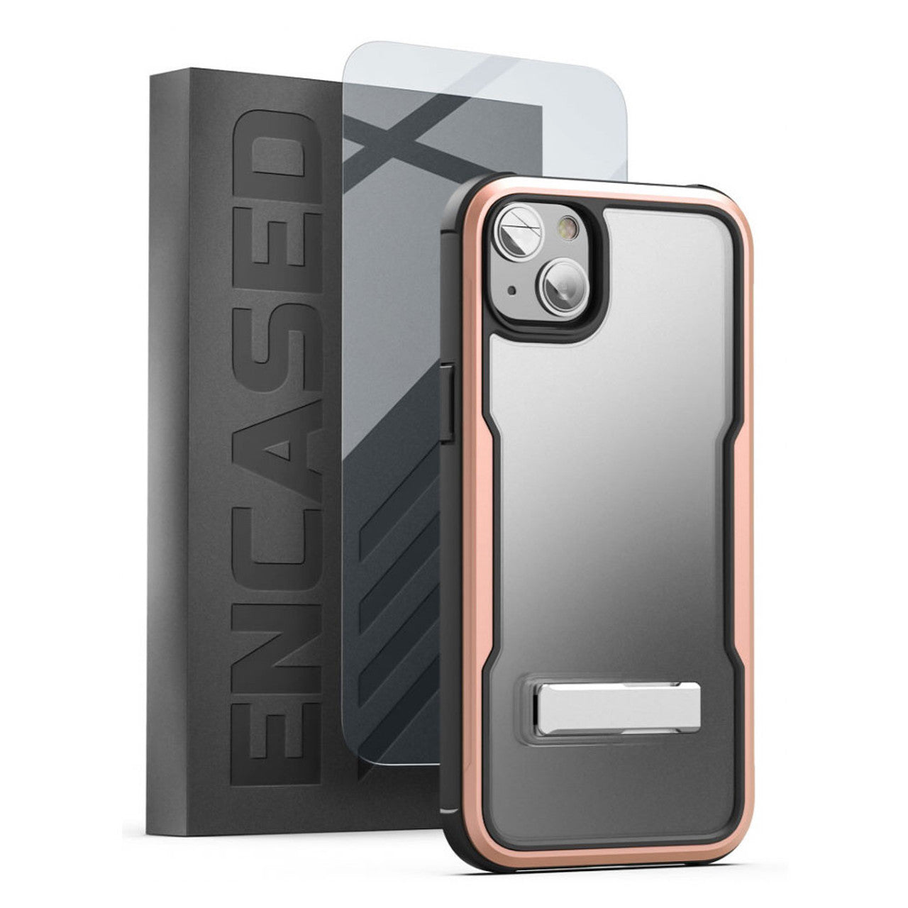 Encased Exos Armor Case with Screen Protector iPhone 14 - Rose Gold