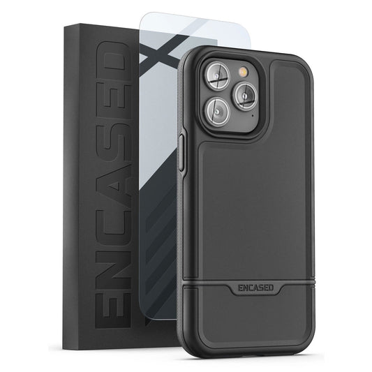 Encased Rebel Case with Screen Protector iPhone 14 Pro Max - Black