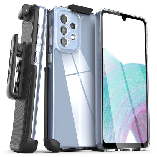 Encased Clear Case Samsung Galaxy A33 5G with Belt Clip Holster - Clear