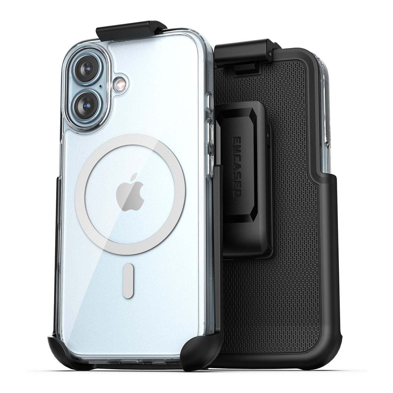 Encased MagSafe Clear Case iPhone 16 Plus with Belt Clip Holster - Clear