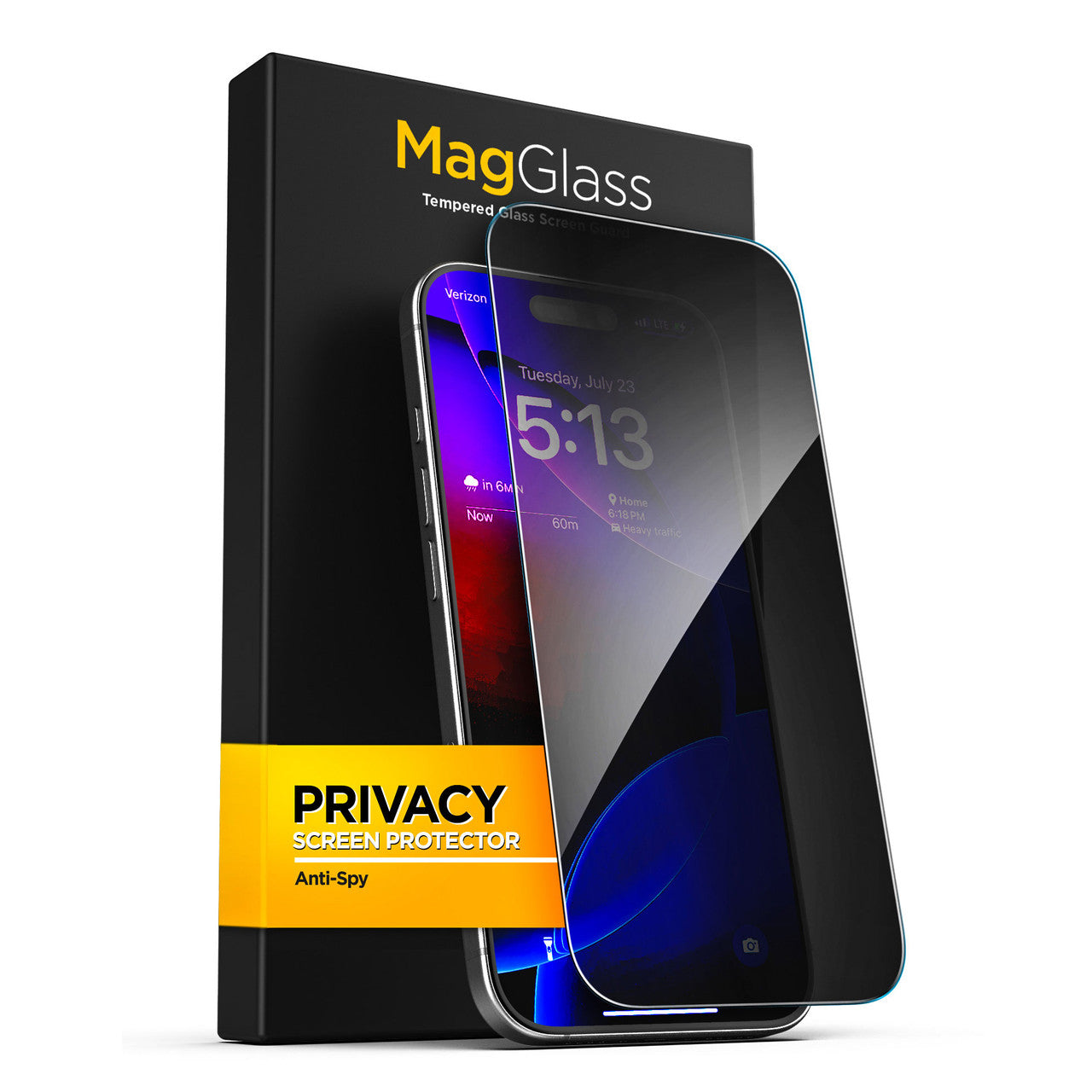 Encased MagGlass Privacy Screen Protector iPhone 16 Plus - Black