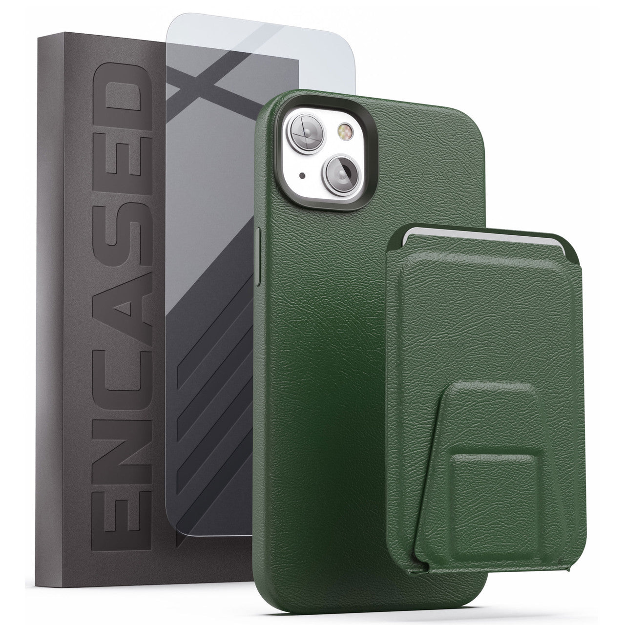 Encased Artura Leather MagSafe Case and Wallet iPhone 14 Plus - Green