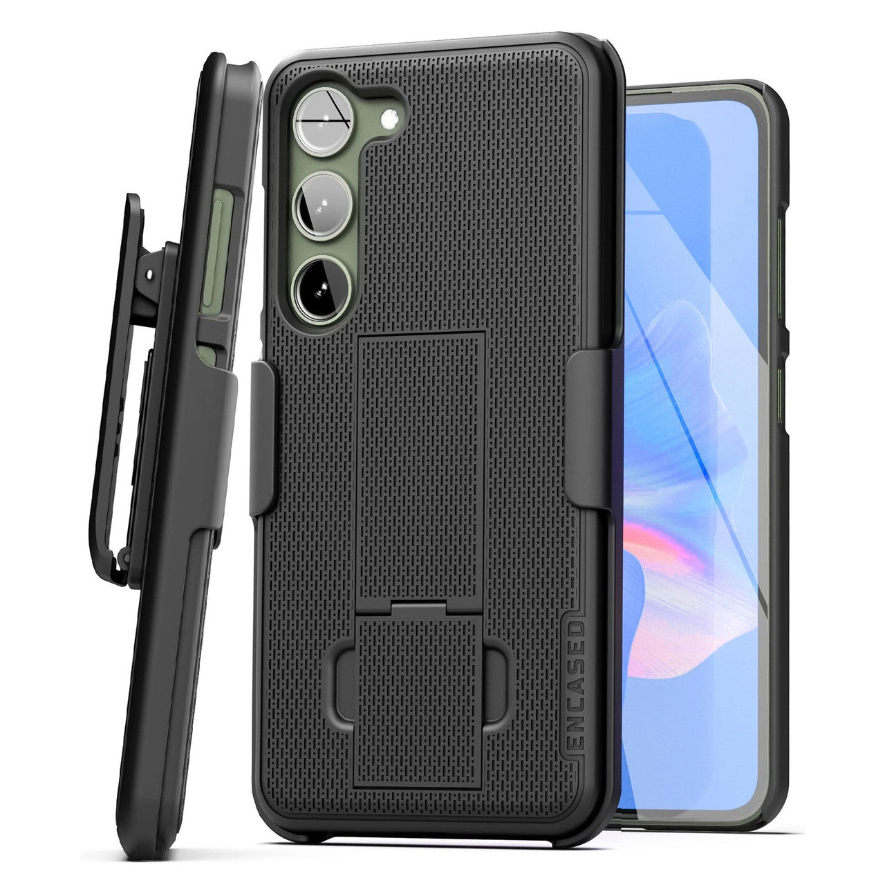 Encased Duraclip Case Samsung Galaxy S23+ Plus with Belt Clip Holster - Black