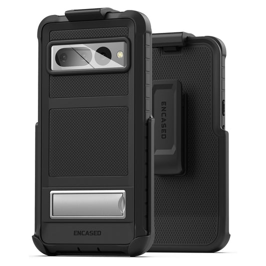 Encased Falcon Case Google Pixel 7 Pro with Belt Clip Holster - Black