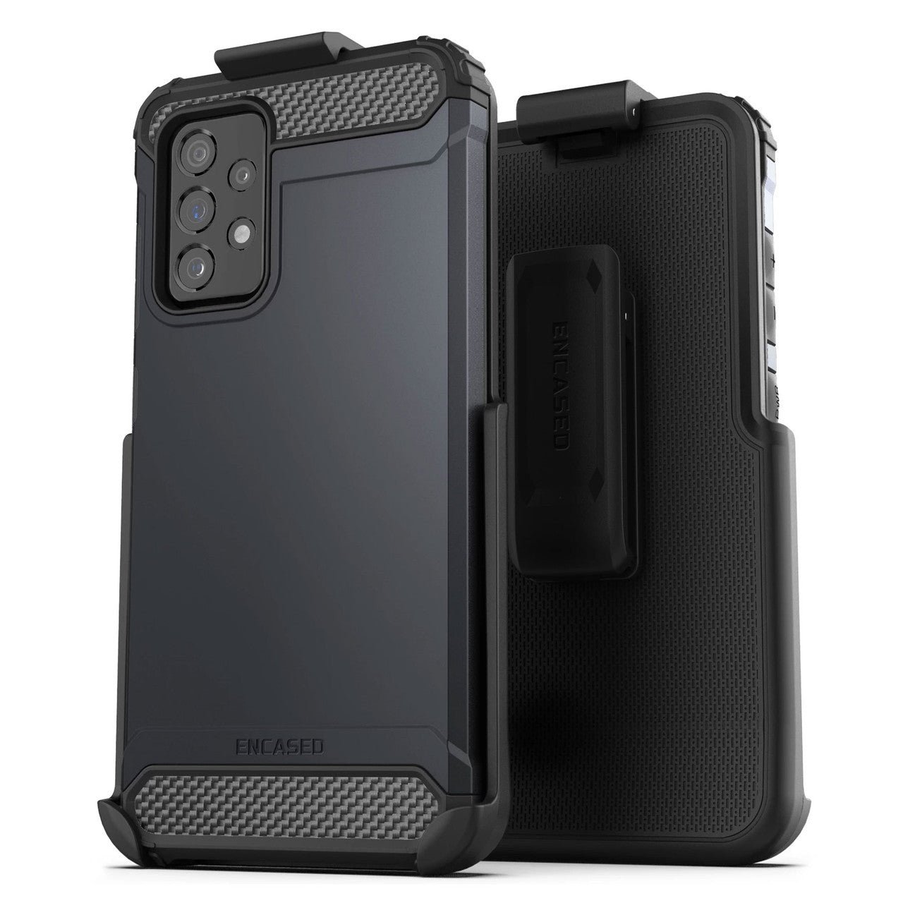 Encased Scorpio Case Samsung Galaxy A52 with Belt Clip Holster - Graphite Grey