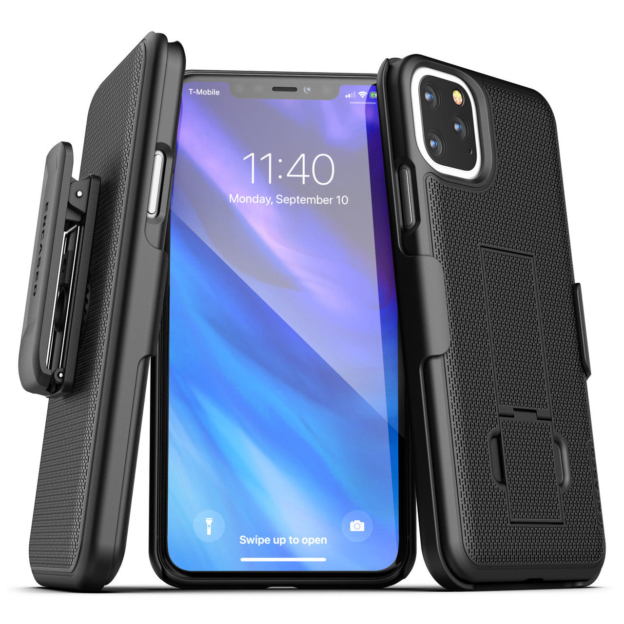 Encased Combo Case iPhone 11 Pro Max with Belt Clip Holster - Black