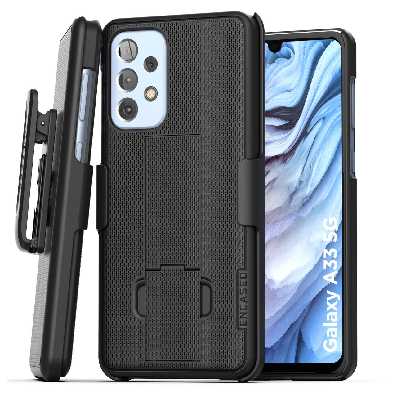 Encased Duraclip Case Samsung Galaxy A33 5G with Belt Clip Holster - Black