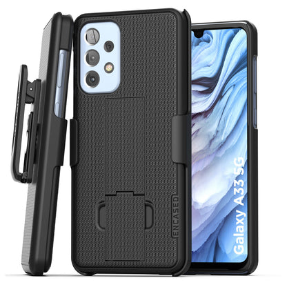 Encased Duraclip Case Samsung Galaxy A33 5G with Belt Clip Holster - Black