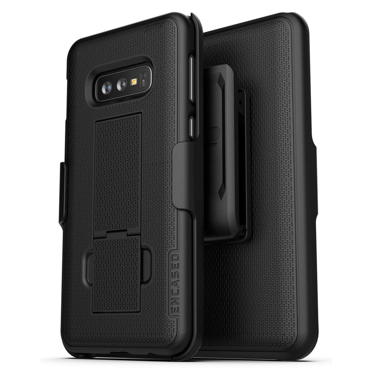 Encased Combo Case Samsung Galaxy S10e with Belt Clip Holster - Black