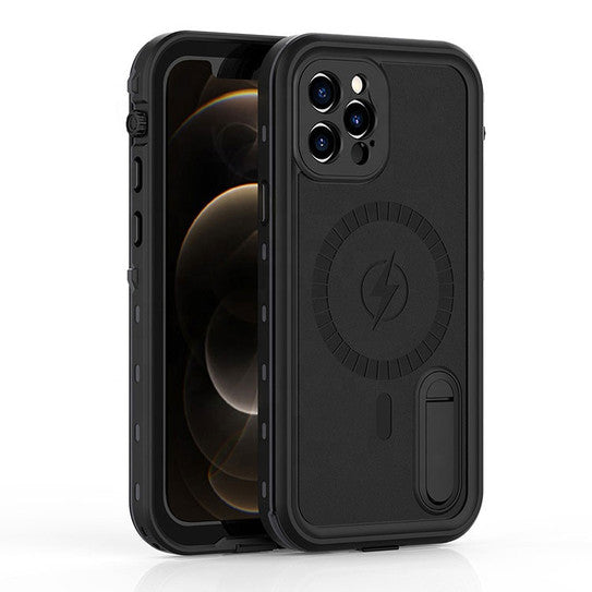 Krakatoo MagStand WaterProof Case iPhone 12 Pro - Stealth Black