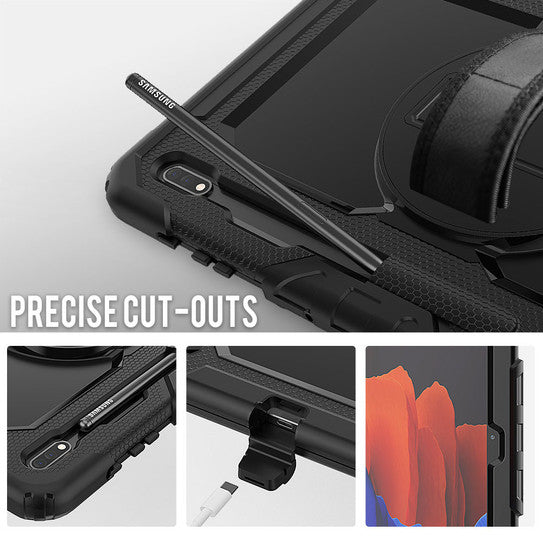 Krakatoo Armor Case Samsung Galaxy Tab S7+ Plus 2020/ S7 FE 2021/ S8+ Plus 12.4" 2022 with Handstrap - Black