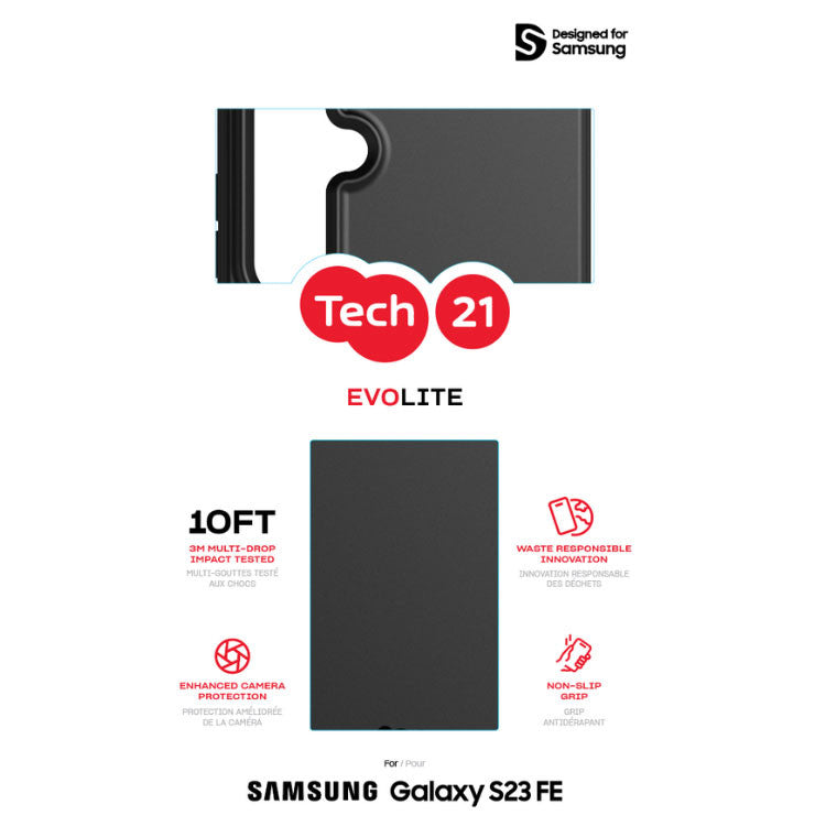 Tech21 Evo Lite Case Samsung Galaxy S23 FE - Black