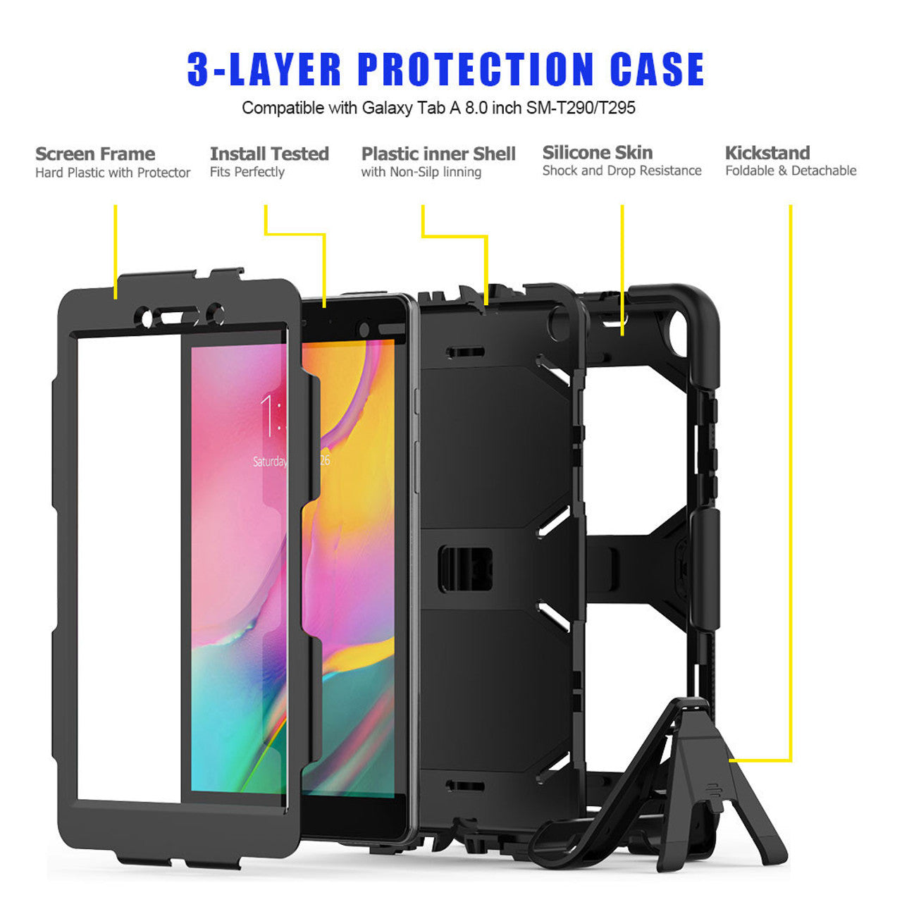 Krakatoo Armor Case Samsung Galaxy Tab A 8.0" (2019) - Black