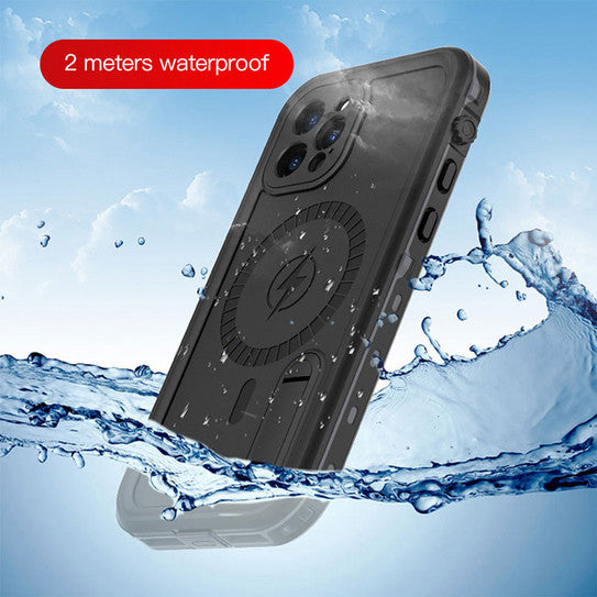 Krakatoo MagStand WaterProof Case iPhone 12 Pro - Stealth Black