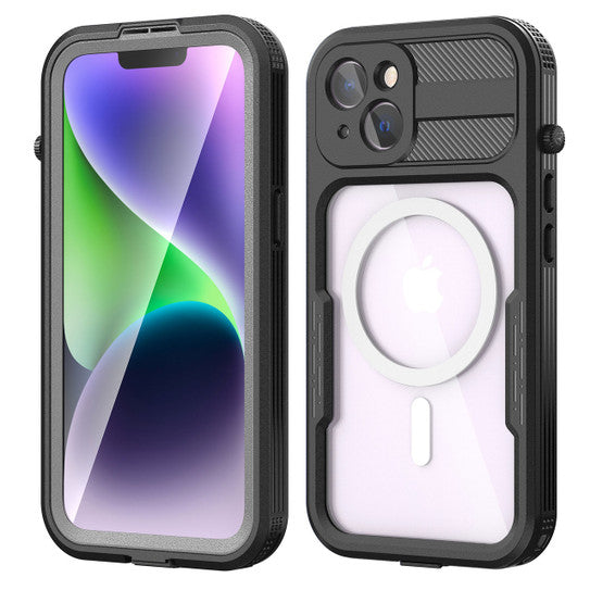 Krakatoo Mars WaterProof Case iPhone 14 - Black with Metal Ring